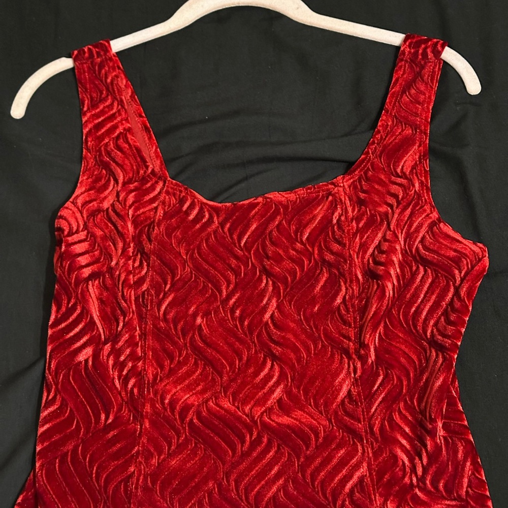 Elegant Red Velvet Women's Top
